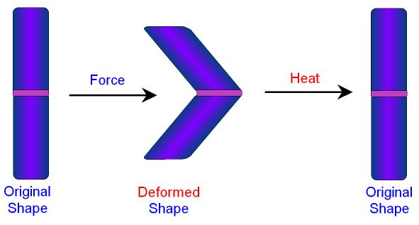 Smart Alloy Nitinol showing Deformation